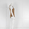 Saint Laurent Khaki and Mustard Stripe Vest top