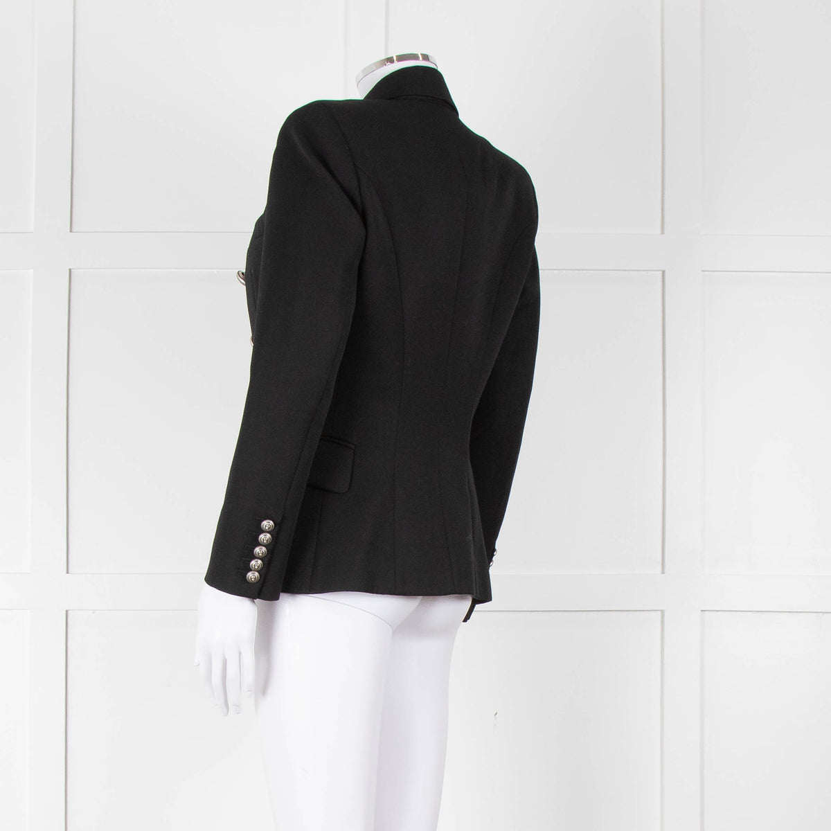 Balmain Black Fitted Jacket With Chrome Buttons