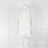 Joie Cream Lace And Pleats Detail Mini Dress