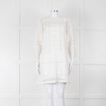 Joie Cream Lace And Pleats Detail Mini Dress