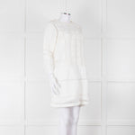 Joie Cream Lace And Pleats Detail Mini Dress