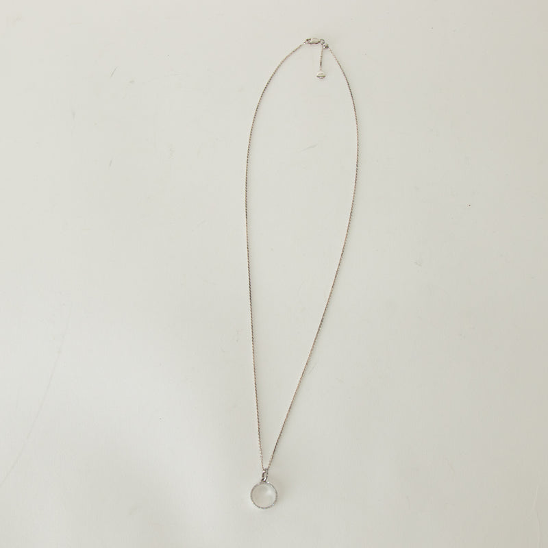 Monica Vinader Sterling Silver Diamond Circle With Chain Necklace