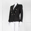 Balmain Black Fitted Jacket With Chrome Buttons