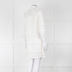 Joie Cream Lace And Pleats Detail Mini Dress