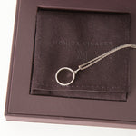 Monica Vinader Sterling Silver Diamond Circle With Chain Necklace