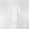 Joie Cream Lace And Pleats Detail Mini Dress