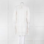 Joie Cream Lace And Pleats Detail Mini Dress