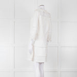Joie Cream Lace And Pleats Detail Mini Dress