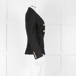 Balmain Black Double Breasted Wool-Twill Blazer Jacket