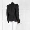 Balmain Black Double Breasted Wool-Twill Blazer Jacket