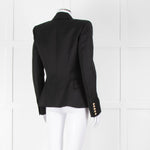 Balmain Black Double Breasted Wool-Twill Blazer Jacket