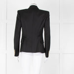 Balmain Black Double Breasted Wool-Twill Blazer Jacket
