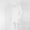 Joie Cream Lace And Pleats Detail Mini Dress