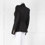 Balmain Black Double Breasted Wool-Twill Blazer Jacket