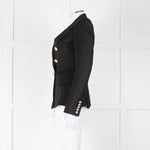 Balmain Black Double Breasted Wool-Twill Blazer Jacket