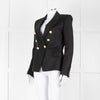 Balmain Black Double Breasted Wool-Twill Blazer Jacket