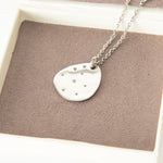 Monica Vinader Sterling Silver Diamond Petal Pendant With Chain