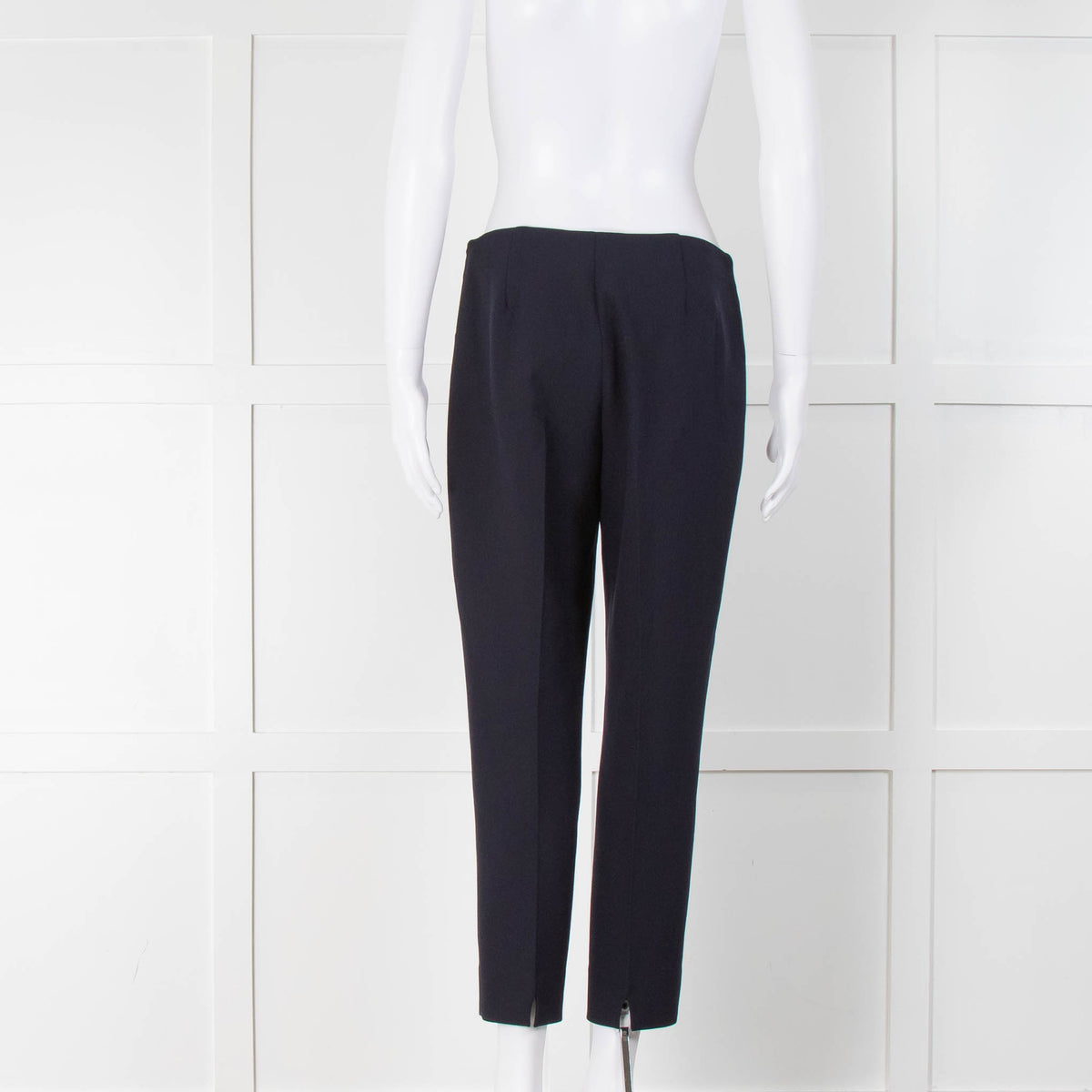 Peserico Navy Side Zip Cigarette Trousers