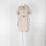 Burberry Brit Beige Front Pockets Belted Cotton Dress