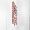 A.P.C Blue Orange Floral Button Up Belted Long Dress