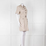 Burberry Brit Beige Front Pockets Belted Cotton Dress