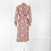 A.P.C Blue Orange Floral Button Up Belted Long Dress