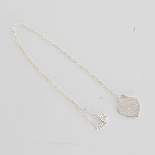 Tiffany Co Silver Heart Short Pendant