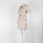 Burberry Brit Beige Front Pockets Belted Cotton Dress
