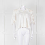 Lug Von Siga Cream Puff Sleeve Frill Trim Top