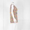 Marni White Orange Blue  Flower Print Sleeveless Top