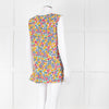 Marni White Orange Blue  Flower Print Sleeveless Top