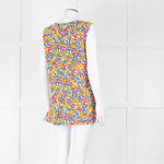 Marni White Orange Blue  Flower Print Sleeveless Top