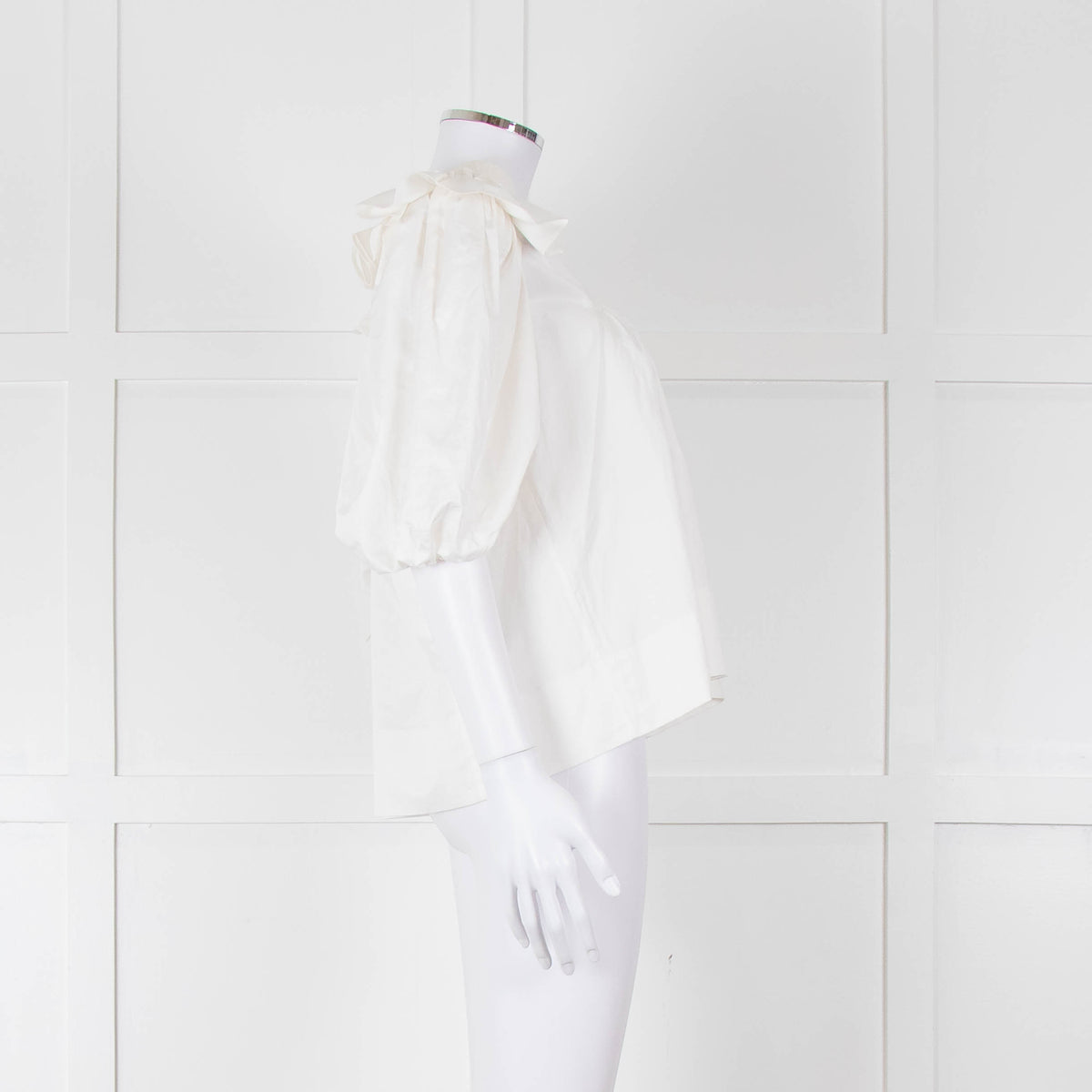 Lug Von Siga Cream Puff Sleeve Frill Trim Top
