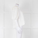 Lug Von Siga Cream Puff Sleeve Frill Trim Top