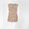 Marni White Orange Blue  Flower Print Sleeveless Top