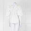 Lug Von Siga Cream Puff Sleeve Frill Trim Top