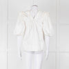 Lug Von Siga Cream Puff Sleeve Frill Trim Top