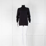 RAEY Navy Merino Fine Knit Roll Neck