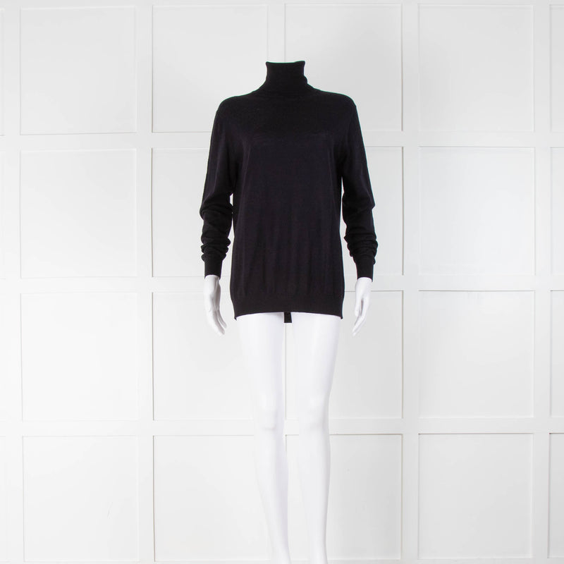 RAEY Navy Merino Fine Knit Roll Neck