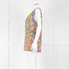 Marni White Orange Blue  Flower Print Sleeveless Top