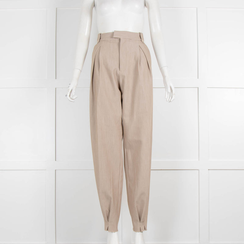 Lattelier Beige Cuffed Tailored Trouser