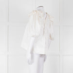 Lug Von Siga Cream Puff Sleeve Frill Trim Top