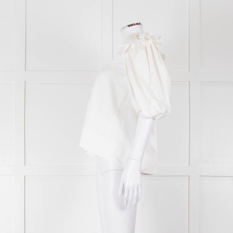 Lug Von Siga Cream Puff Sleeve Frill Trim Top