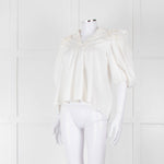 Lug Von Siga Cream Puff Sleeve Frill Trim Top