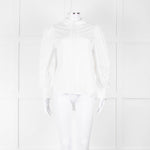 See By Chloe White Cotton Lace Detail Puff Sleeve Top
