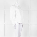 See By Chloe White Cotton Lace Detail Puff Sleeve Top