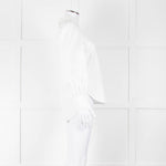 See By Chloe White Cotton Lace Detail Puff Sleeve Top