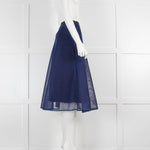 Sandro Blue Mesh Midi Skirt
