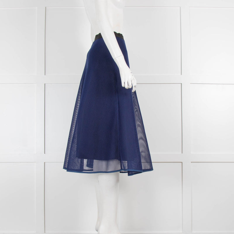 Sandro Blue Mesh Midi Skirt