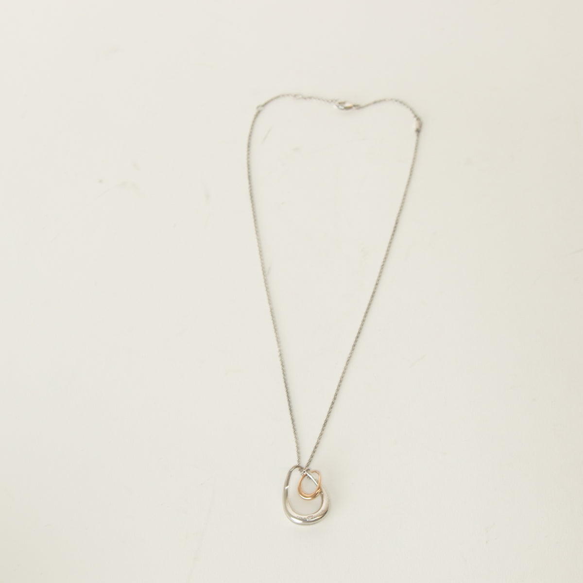 Georg Jensen Sterling Silver 18ct Rose Gold Off Spring Necklace With Pendant